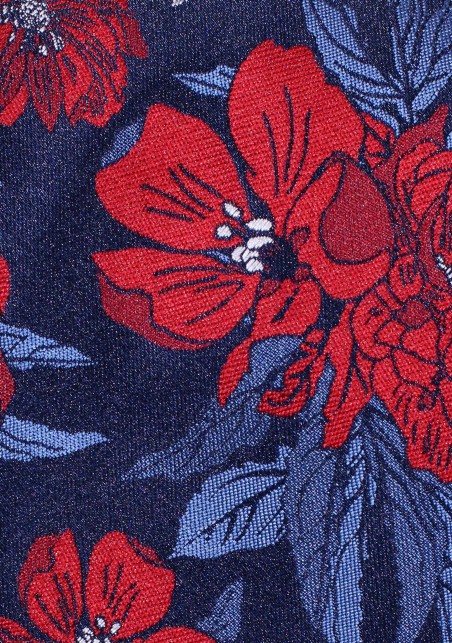 Floral Mens Tie in Cherry and Blue
