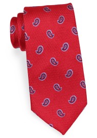 Cherry and Light Blue paisley Necktie