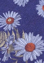 Blue Pocket Square with Large Woven Floral Design