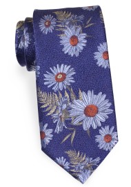 Designer Floral Necktie in XL Length