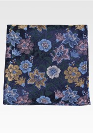 Colorful Woven Floral Bouquet Pocket Square