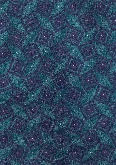 Geometric Check Woven Pocket Square in Oasis Green and Navy