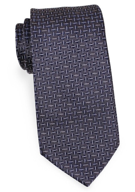 XL Length Tie in Dark Gray and Silver