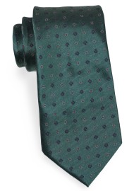 Dark Green Floral Tie in XL Length