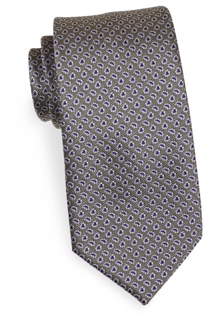 All Over Woven Paisley Tie in Olive Green