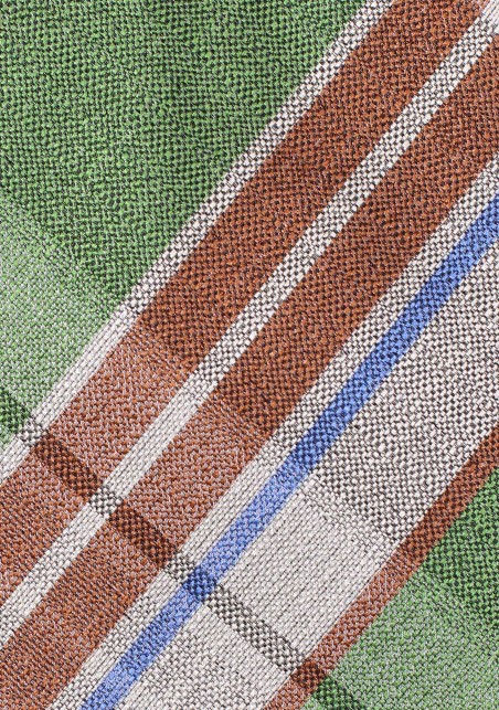 Green Madras Bowtie with Brown and Cream