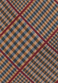 Prince of Wales Check Pocket Square in Brown and Olive Green
