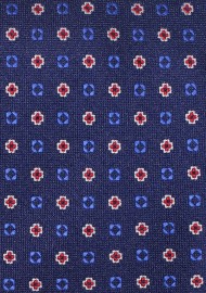 Dress Blue Mens Necktie with Elegant Woven Pattern in XL Size