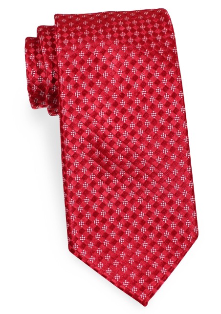 Cherry and Bright Red Woven Necktie in matte Finish