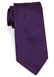 Navy Tie with Delicate Red Circles