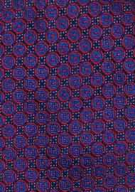 Navy Tie with Delicate Red Circles