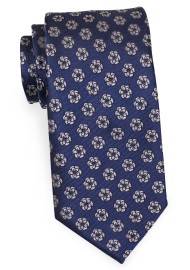 Rose Design Mens Tie in Blue