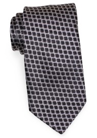 Woven XL Tie in Black with Fish Scale Checks