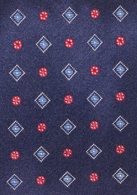 Classic Mens Tie in Navy Blue and Crimson Red