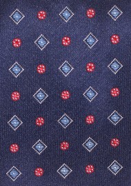 Classic Mens Tie in Navy Blue and Crimson Red