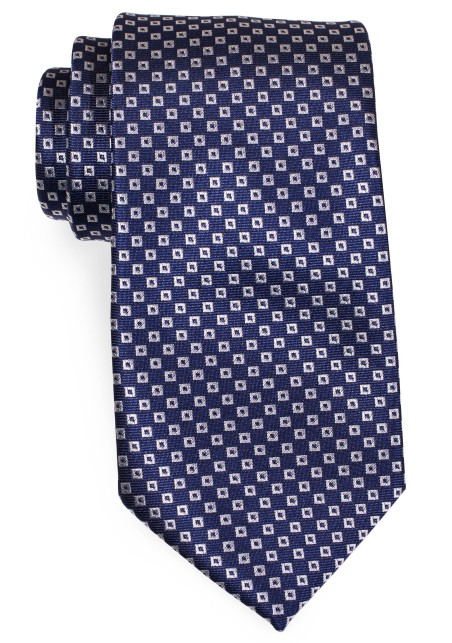 Blue with Silver Check Tie in XL Size