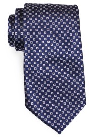 Blue with Silver Check Tie in XL Size