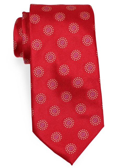 Extra Long Length Design Tie in Brightest Reds