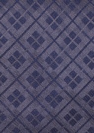 Checkered Pocket Square in Navy and Matte Gray