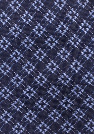 Classic and Modern Checkered Tie in Dress Navy