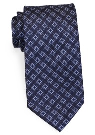 Classic Blue Checkered Mens Tie in Big and Tall Size