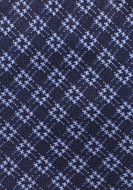Classic Blue Checkered Mens Tie in Big and Tall Size