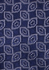 Navy Tie with Geometric Ovals