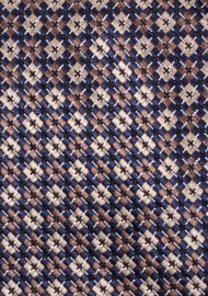 Navy, Tan, Brown Argyle Checkered Necktie