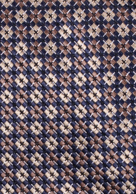 Argyle Checkered Bowtie in Navy and Bronze