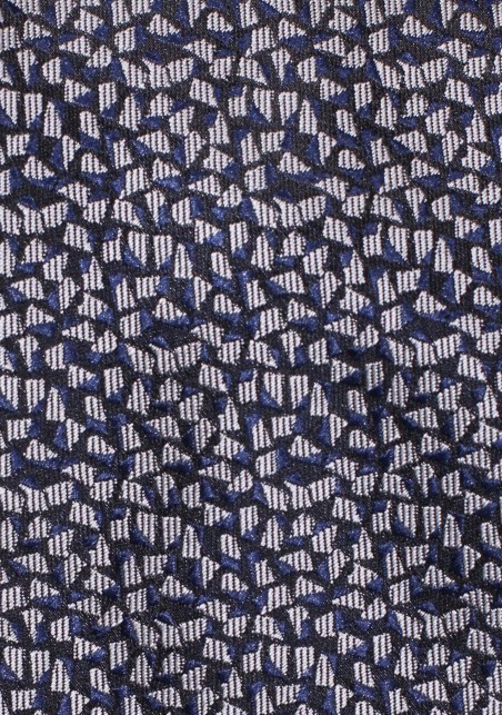 Navy Tie Decorated with Tiny Silver Triangles