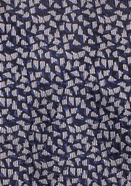 Navy Pocket Square with Tiny Silver Triangles