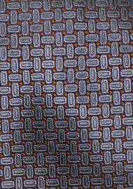 Charcoal Gray Tie with Oval Checks