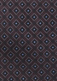 Black Tie with Charcoal Box Check Pattern