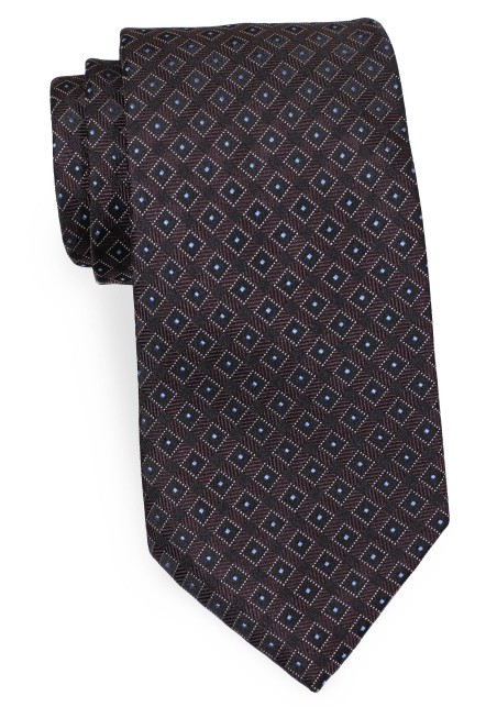 Black Tie with Charcoal Box Check Pattern