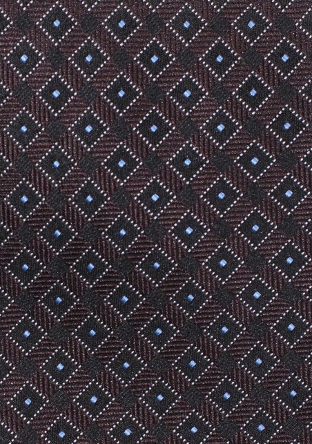 Black Designer Pocket Square with Woven Box Check Design