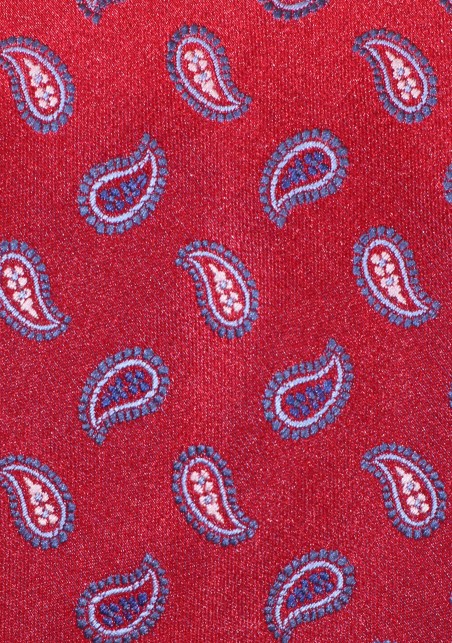 Wine Red Colored Paisley Tie in Classic Mens Tie Length
