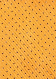 Marigold Pocket Square with Tiny Navy Pin Dots