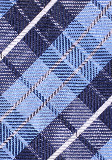Blue Pocket Square with Tartan Checks