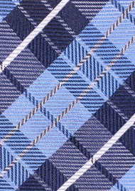 Blue Pocket Square with Tartan Checks