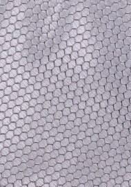 Platinum Silver Hex Checkered Tie in XL Length