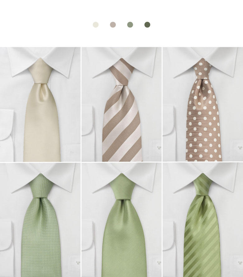 Groomsmen Ties in Sage Green
