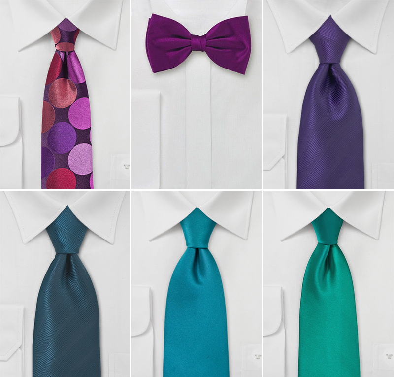 Wedding Ties in Jewel Tones