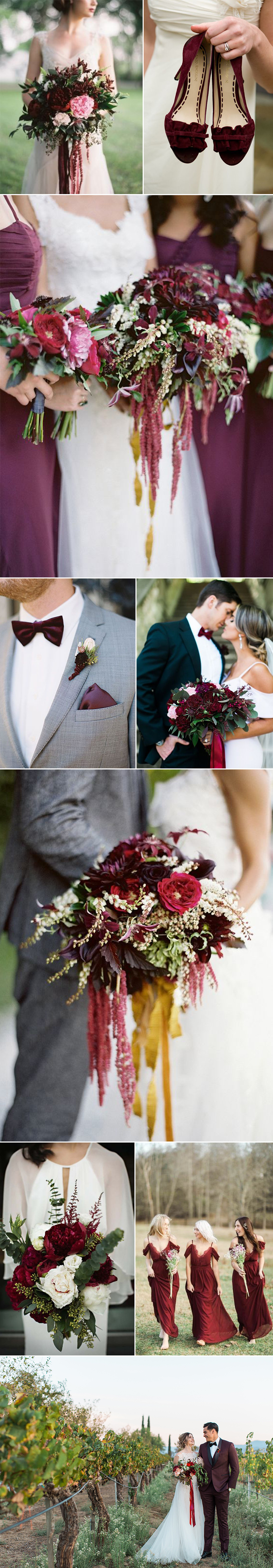 Winter Wedding in Bordeaux Reds