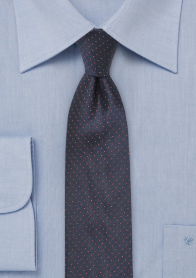 Pin Dot Skinny Tie in Navy