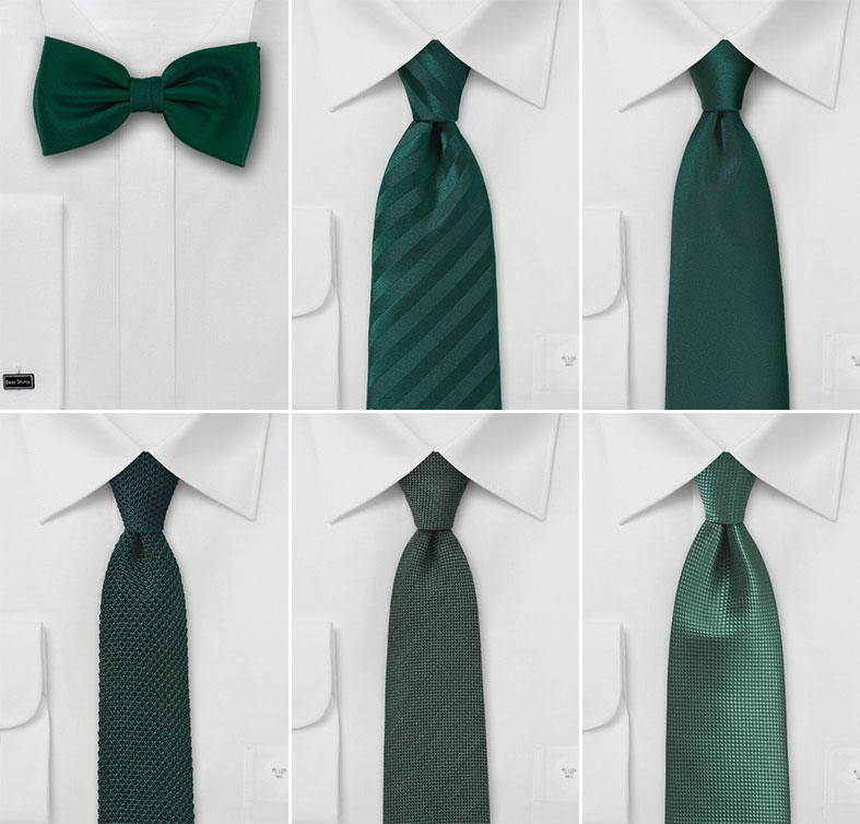 Wedding Ties in Forest Green
