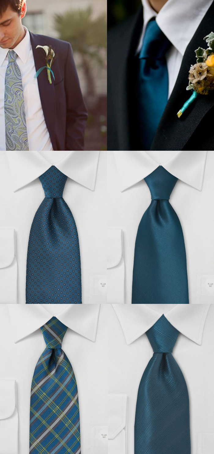 Ties in Peacock Blue