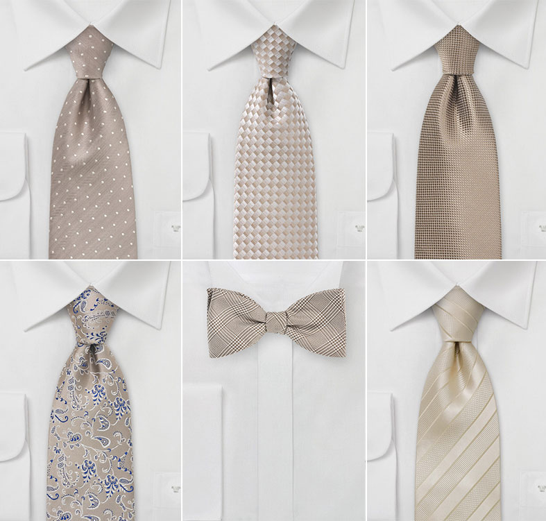 Wedding Ties in David Bridal's Biscotti
