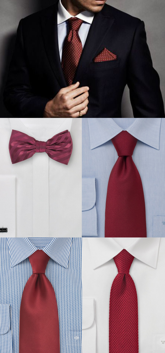 Ties in Cranberry Red