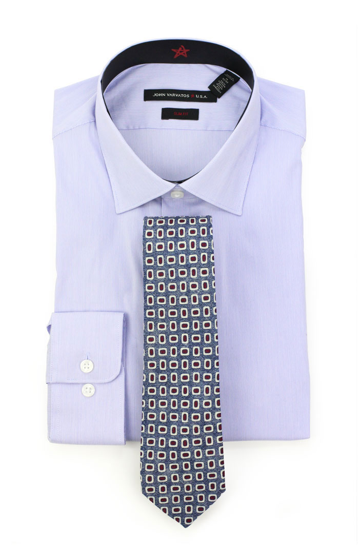 Retro Skinny Tie + Purple Shirt