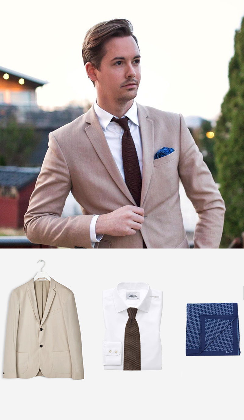 Skinny Knit Tie in Brown